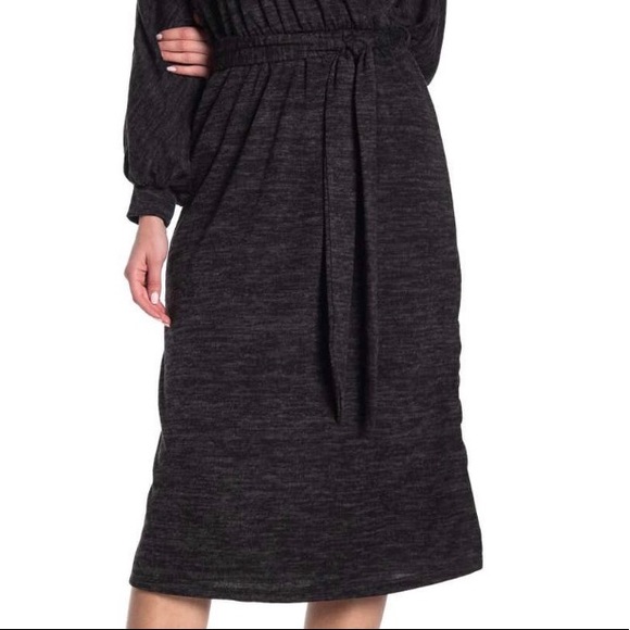 Lush Belted Mock Wrap Midi sweater dress NWT - Picture 4 of 7